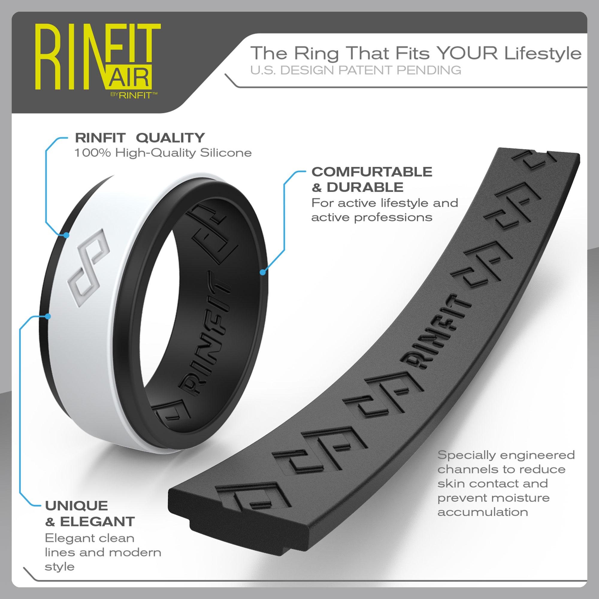 Rinfit Matching Silicone Rings for Couples - Silicone Wedding Bands ...