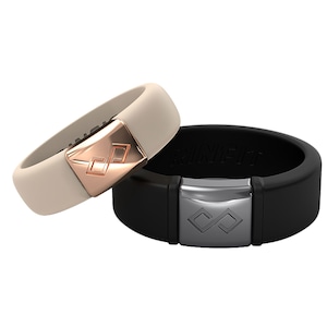 Rinfit Matching Silicone Rings for Couple - Silicone Wedding Bands - Rubber Rings Set for Him and Her - Metal Infinity Set for Women and Men