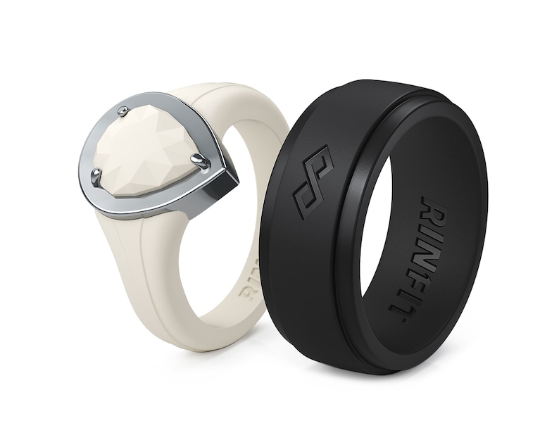Rinfit Matching Silicone Rings for Couples - Silicone Wedding Bands ...