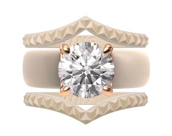 Silicone Rings Stackable Set – 7mm Round Solitaire CZ | GlowStone Collection - Patented Design