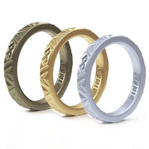 Silicone Rings by Rinfit - Safe & Durable Wedding Bands For Women - Stackable Infinity Rubber Rings - 3 Rings Set