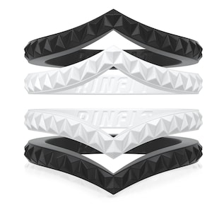 Designed Silicone Wedding Ring for Women. Set of Thin and Stackable Rings. 4 Bands Pack. Affordable, Comfortable, Soft Rubber Wedding Bands