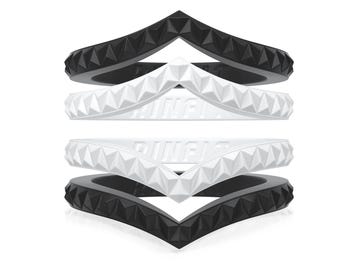 Designed Silicone Wedding Ring for Women. Set of Thin and Stackable Rings. 4 Bands Pack. Affordable, Comfortable, Soft Rubber Wedding Bands