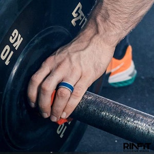 Rinfit Silicone Wedding Ring for Men - Soft Rubber Wedding Band ...