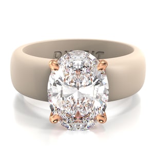 Silicone Ring – 11×8 mm Oval Cut CZ | GlowStone Collection - Patent-Pending Design