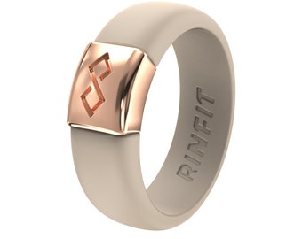 Rinfit Silicone Rings for Women - Female Rubber Wedding Bands - Soft and Comfortable Ring Replacement - Metal Infinity Collection