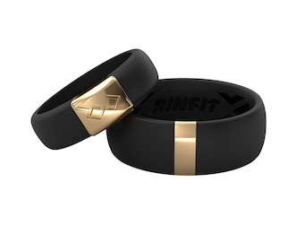 Rinfit Matching Silicone Rings for Couple - Silicone Wedding Bands - Rubber Rings Set for Him and Her - MetalBar & MetalInfinity Collection