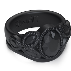 Rinfit Silicone Rings for Women - Female Wedding Rubber Bands - Soft and Comfortable Ring Replacement - Oval Diamond Collection