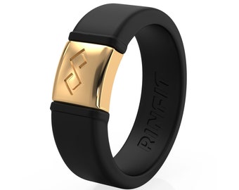 Rinfit Silicone Rings for Men. Male Wedding Bands. Affordable and Comfortable Rubber Wedding Bands Replacement. Metal Infinity Collection