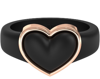 NEW! Heart Frame Collection - Women's Silicone Rings with Metal Heart Frame - Patented Design