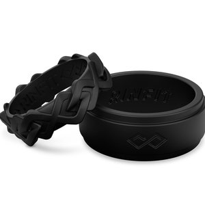 Rinfit Matching Silicone Rings for Couples - Silicone Wedding Bands - Rubber Rings Sets for Him and Her - Air and Space Collections