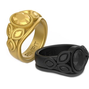 Rinfit Silicone Rings for Women - Female Wedding Rubber Bands - Soft & Comfortable Replacement Rings - Oval Diamond Collection - 2 Rings Set