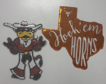 Longhorn Sequin PatchBundle, Iron on patch, horns patch, college patch