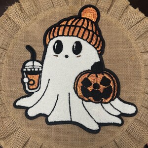 Fall pumpkin Bling, Fall Sequin  patch, ghost , Thanksgiving patch