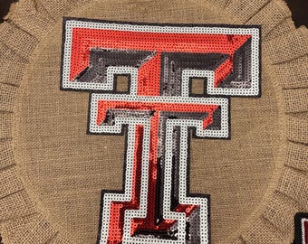 Sequin Patch, Iron on patch, Texas, College,