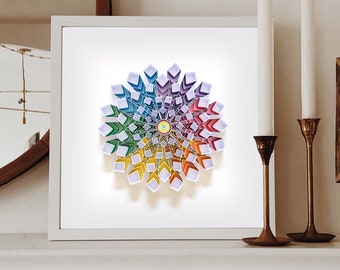 Sunburst Rainbow Quilling, Colourful Wall Decor, Rainbow Gift, Paper Anniversary Gift