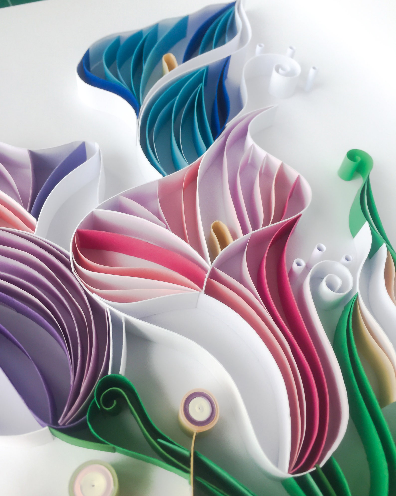 Calla Lilies Wall Art Quilling Art Floral Wall Decor Etsy