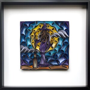 Wiccan Art, Quilling, Witchy Art, Full Moon Wall Decor, Gothic Decor, Wiccan Decor