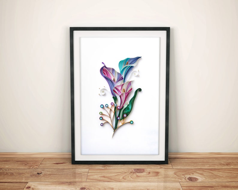 Calla Lilies Wall Art Quilling Art Floral Wall Decor Etsy