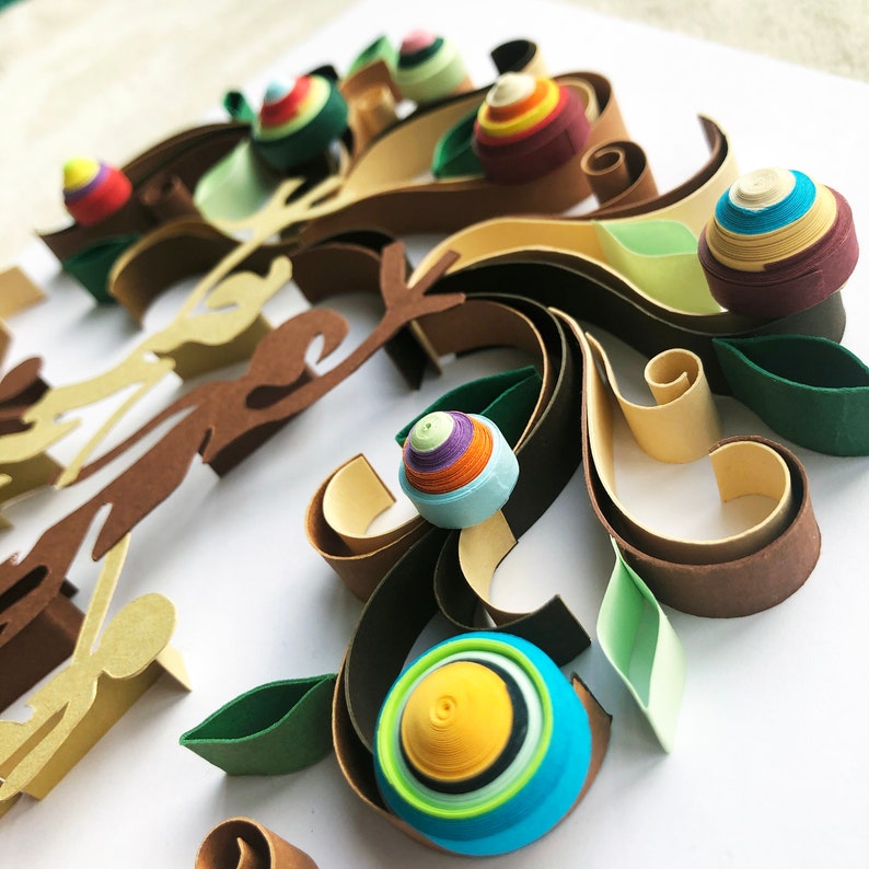 Tree of Life Sign, Family Tree Quilled Art, Mother and Children Wall