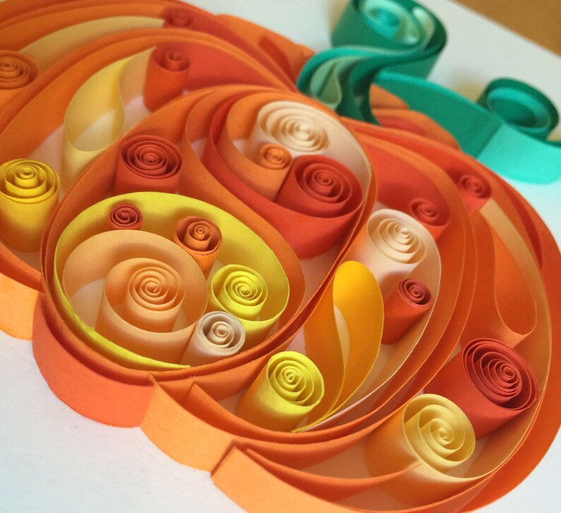 Pumpkin Halloween Art Paper Quilled Wall Decoration Etsy