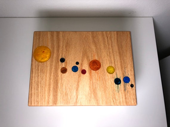 Handmade Oak Keepsake Box With Solar System Inlay