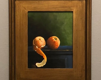 Clementine Still Life Painting / Framed Fine Art Giclee Print / Framed Still Life Painting / Art for Kitchen / Food Lovers Gift