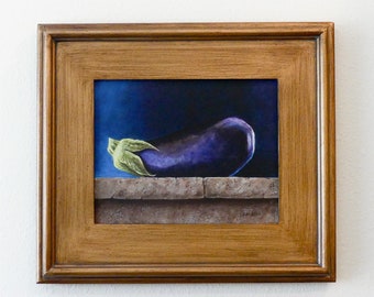Eggplant Framed Giclee Print / Still Life Art / Fine Art / Still Life Painting / Framed Prints / Wedding Gift