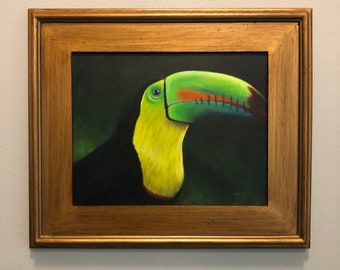 Toucan Framed Fine Art Giclee Print / Perfect Gift for Tropical Bird Lovers / Bird Art / Bird Painting / Framed Bird Art