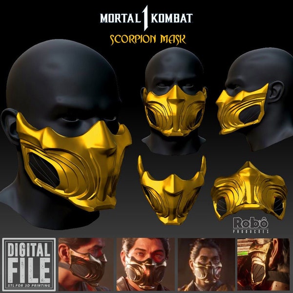 Mortal Kombat 1  Scorpion Mask Cosplay - MK12 - 3D Model STL Files