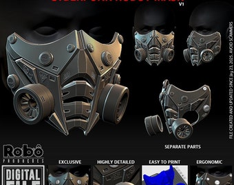 Cyberpunk Techwear Robot  Mask - 3D Model STL Files
