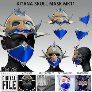 Mortal Kombat 11 Kitana Skull Mask Cosplay - MK11 - 3D Modell STL Files