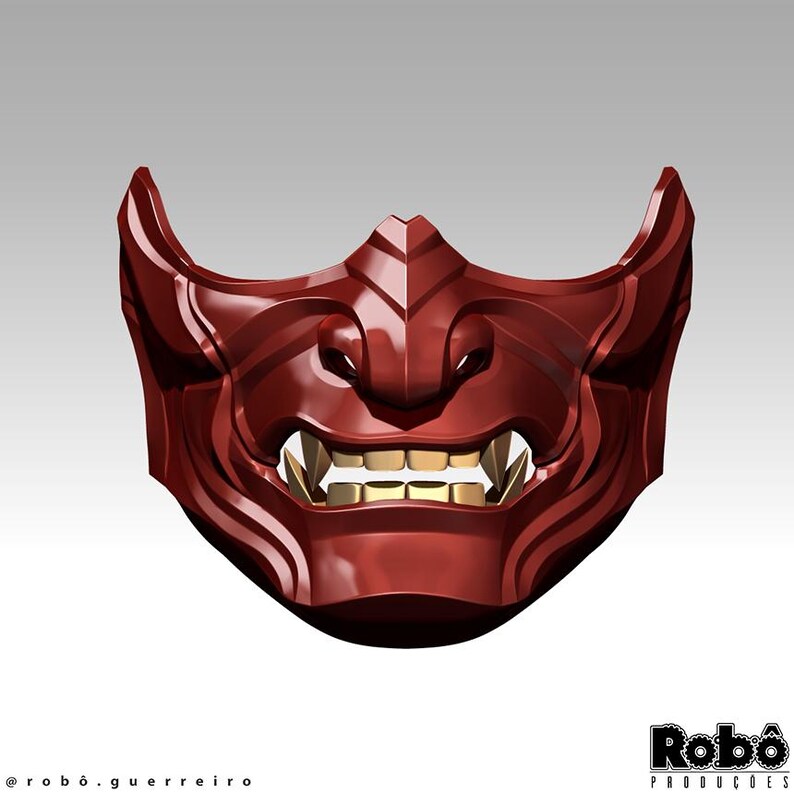 Ronin Samurai Mask: Japanese Oni Menpo Cosplay STL (3D Print File ...