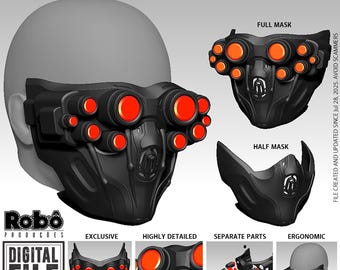 Aracna Void Tatical Cyberpunk NVG Techwear Mask - 3D Model STL Files