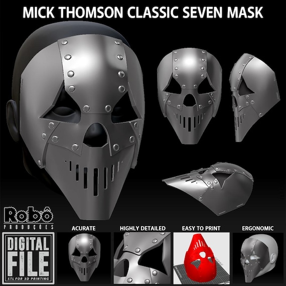 Mick Thomson Mask - Seven Classic Mask (accurate) - STL Model 3D