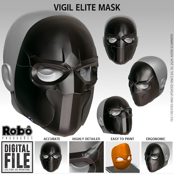 Vigil Elite Mask - Raibow Six Siege Operator - STL Model 3D Print