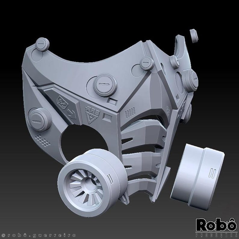 Cyberpunk Techwear Robot Mask - 3D Model STL Files - Etsy
