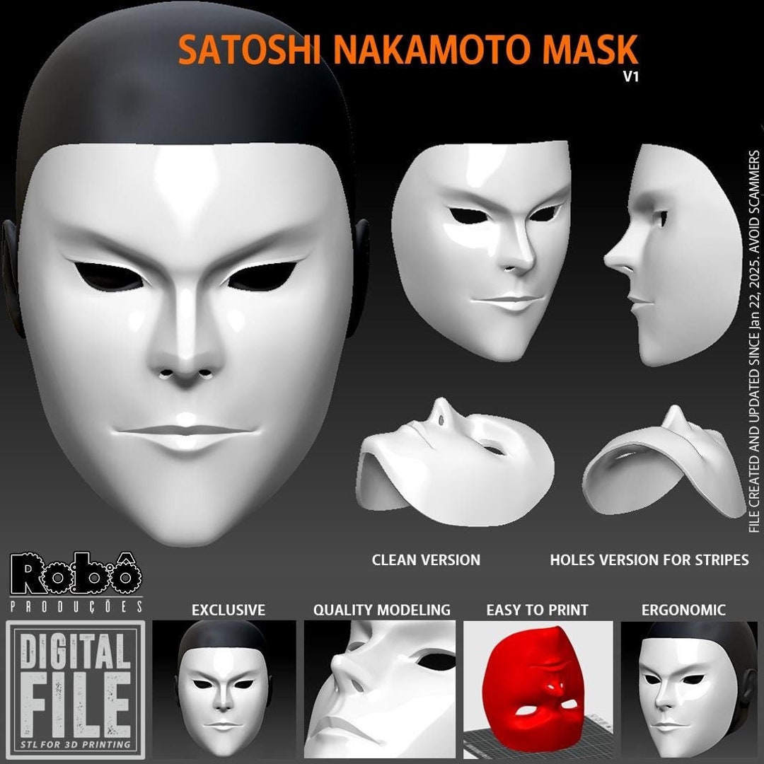 Satoshi Nakamoto Mask - Anonymous Crypto Investor - STL Model 3D Print File  - Etsy
