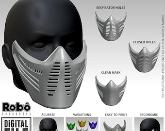 Smoke Klassic Mask MK2 MK9 - Classic ninja Cosplay - MK - 3D Model STL Files