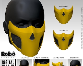 Scorpion Classic Mask - Cosplay - MK - 3D Model STL Files