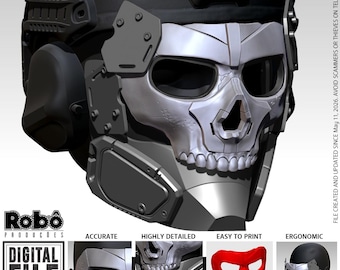 Skull Nomad Soldier Mask + Jaw - STL model 3D print file