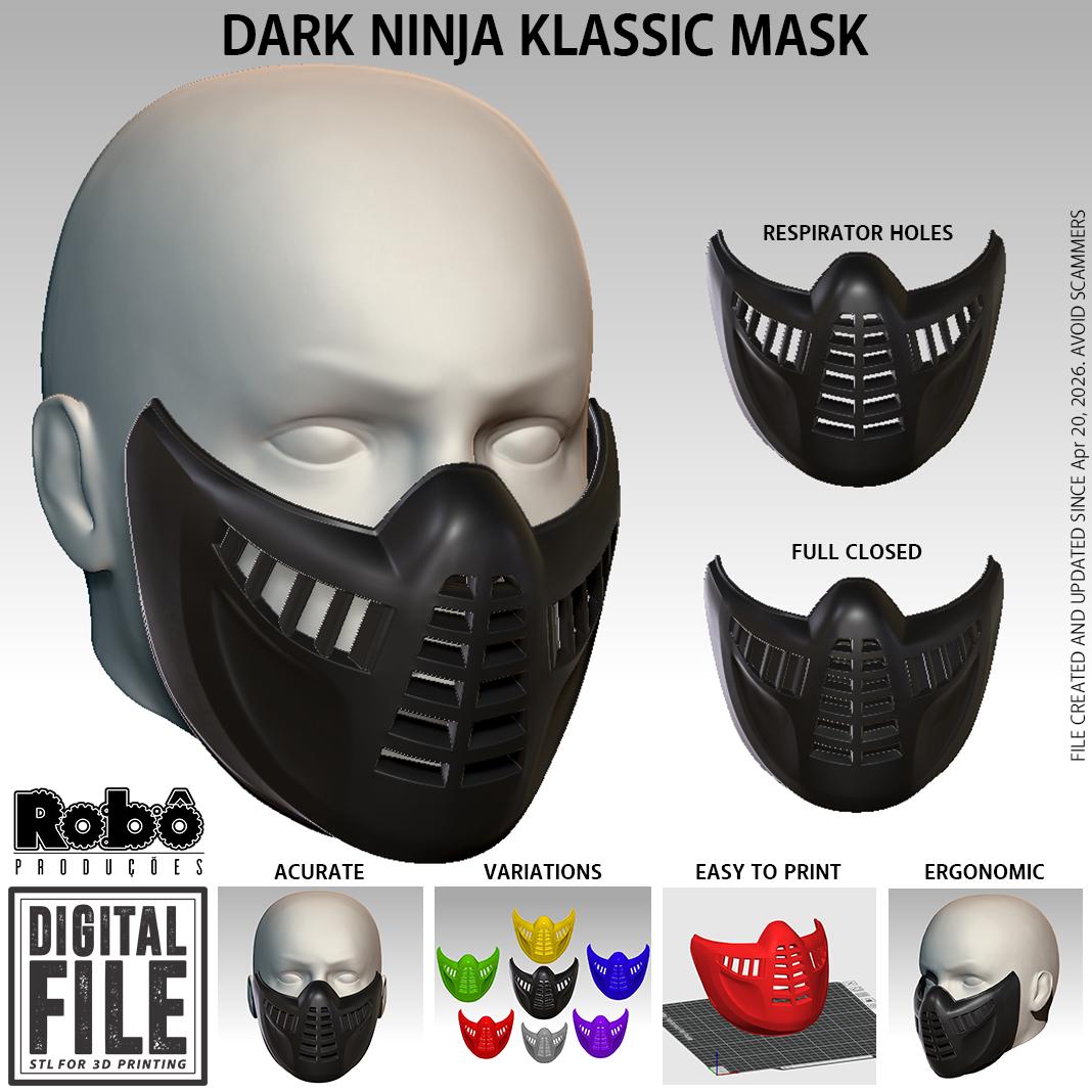 Dark Ninja Classic Mask - Cosplay - MK - 3D Model STL Files - Etsy