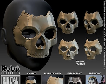 Skull Soldier Classic Mask Cosplay - STL model 3D print file