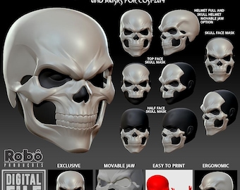 Skull Helmet Mask collection for Cosplay - STL Model (Digital File)