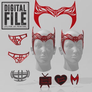 Scarlet Witch Crown Bundle Collection - Wanda Tiara Headpiece - Multiverse of Madness inspired version - fan made 3D model