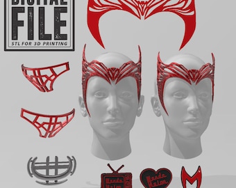 Scarlet Witch Crown 3D Model Bundle – Wanda Tiara STL File (Digital File)