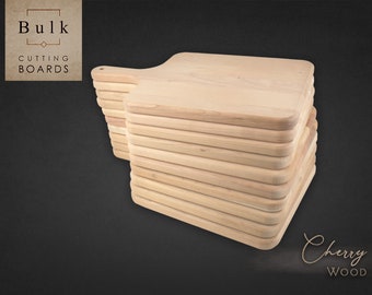 ¡VENTA! Paquete de 10 tablas con mango de madera de cerezo - 9 x 16 x 0,75" - Tabla de cortar, tabla de charcutería, espacios en blanco láser, tabla de queso de madera