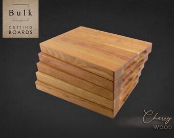 5 Small 8 x 12 x 1" Cherry Butcher Blocks with indented Handles - Bulk Cutting Boards, Laser Blanks, Butcher Boards, Cutting Boards