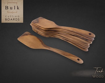 Pack of Teak Wood Frying Spatula - 12 x 2.75"