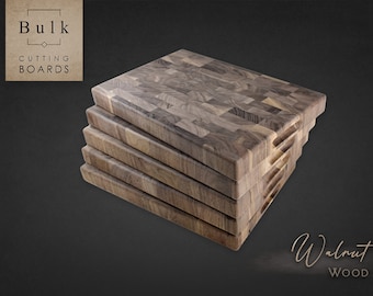 5 Walnut End-Grain Cutting Boards with indented Handles - Bulk Cutting Boards, Cheese Board, Laser Blanks, Resin, Epoxy, End Grain